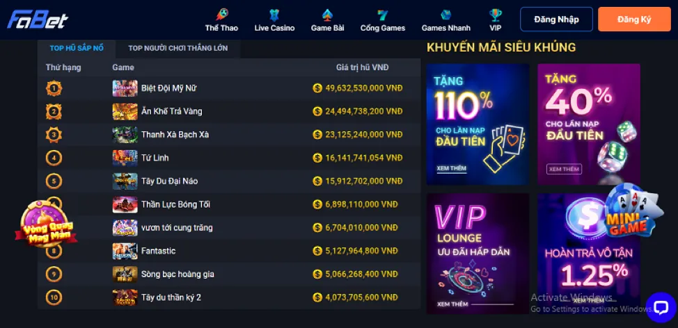 Ưu đãi đặc biệt từng sản phẩm fly888 link vào